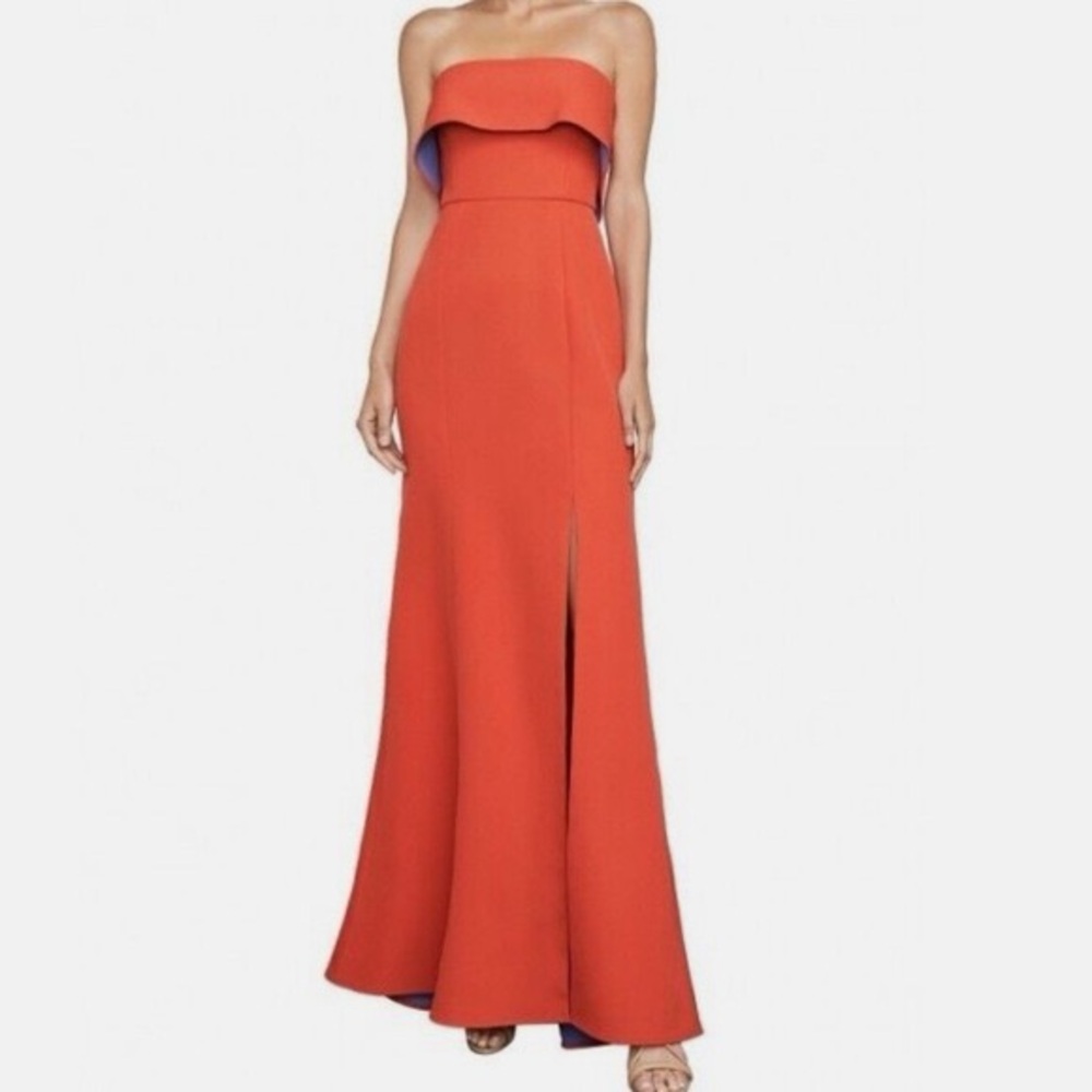 BCBGMaxAzria Strapless Red Gown